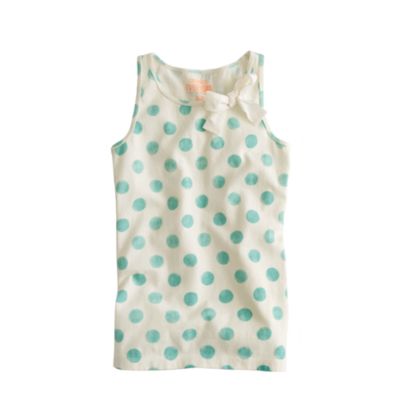 Girls' bow tank in big spots