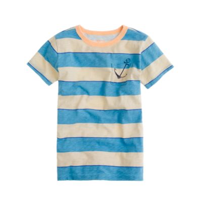 Boys' stripe anchor pocket tee