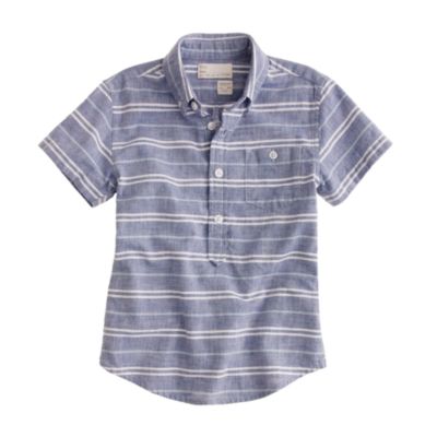 Boys' short-sleeve cape-stripe popover