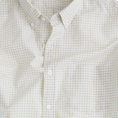 Washed Thomas Mason&reg; fabric button-down slim-fit shirt in westerly tattersall