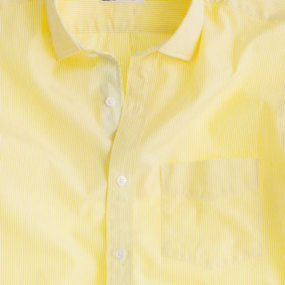 Washed Thomas Mason&reg; fabric spread-collar slim-fit shirt in sun stripe