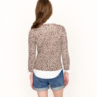 Cotton crepe cardigan in safari cat