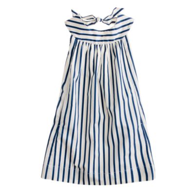 Girls' striped sateen dress