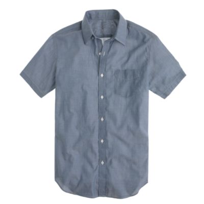 Lightweight short-sleeve shirt in chambray