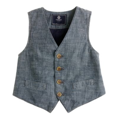 Boys' vest in chambray