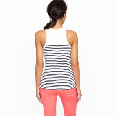 Vintage cotton pocket tank in stripe