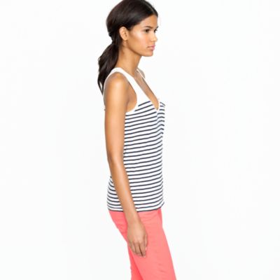 Vintage cotton pocket tank in stripe