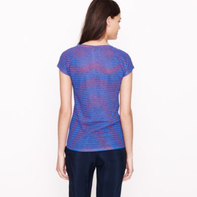 Vintage cotton cap-sleeve tee in stripe