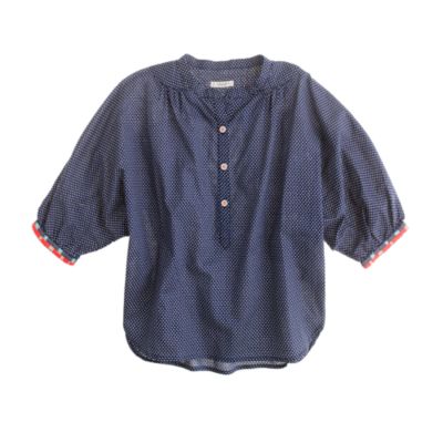 Girls' dolman-sleeve top in tiny triangles