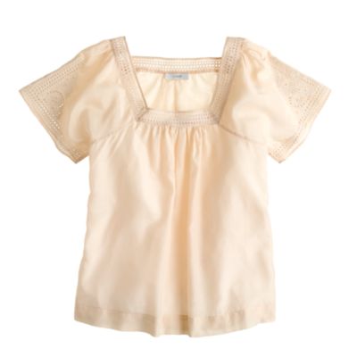 Eyelet peasant top