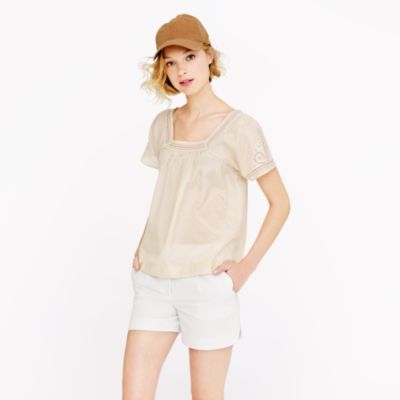 Eyelet peasant top
