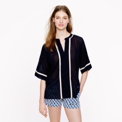 Contrast-trim tunic