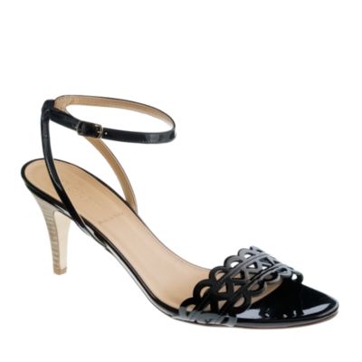 Inez patent midheel sandals