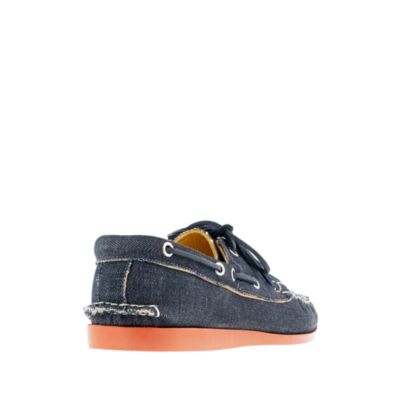 Quoddy&reg; for J.Crew denim 3-eye boat shoes