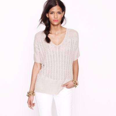 Linen cable-knit caftan