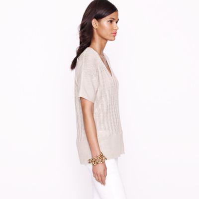 Linen cable-knit caftan