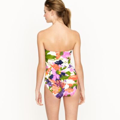 Garden floral ruched bandeau tank