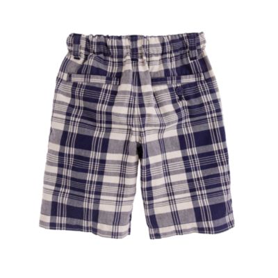 Boys' Indian cotton pull-on short in Harbor Isle plaid