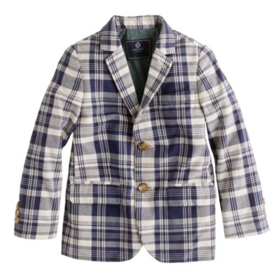 Boys' Indian cotton sportcoat in Harbor Isle plaid
