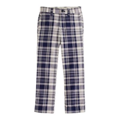 Boys' Indian cotton pant in Harbor Isle plaid