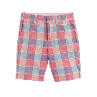 Boys' Indian cotton club short in Platt check