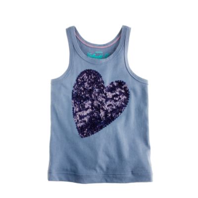 Girls' sequin heart tank