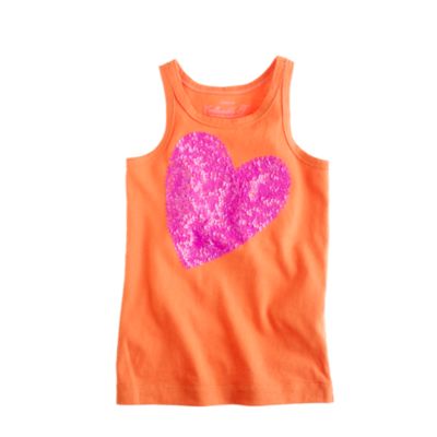 Girls' sequin heart tank