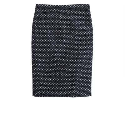 No. 2 pencil skirt in polka-dot jacquard