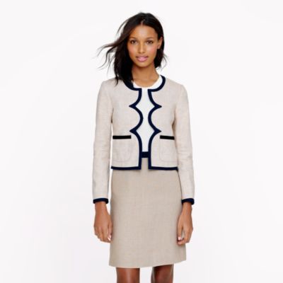 Scalloped linen jacket
