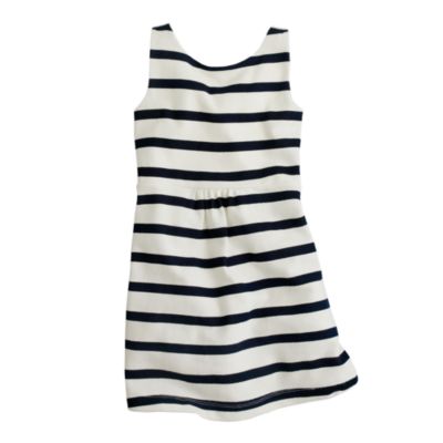 Girls' terry stripe bow dress