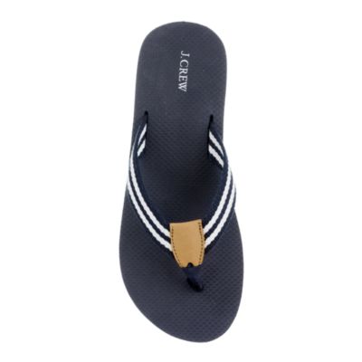 Stripe wedge flip-flops