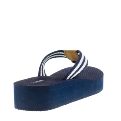 Stripe wedge flip-flops