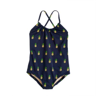 Girls' crisscross tank in mini pineapple