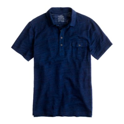 Indigo slub jersey polo