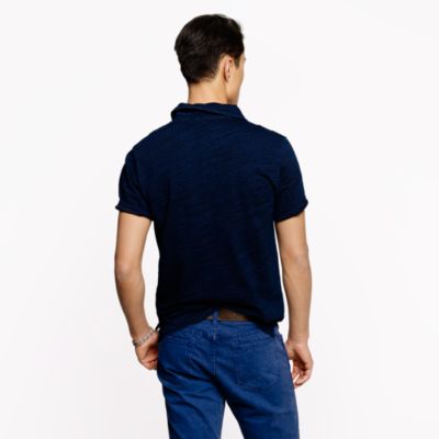 Indigo slub jersey polo