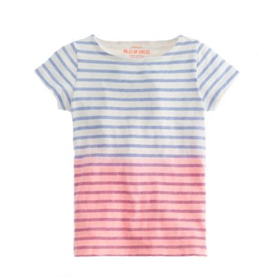 Girls' dip-dye stripe tee