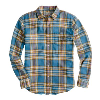 Summerweight twill shirt in Winnicut plaid