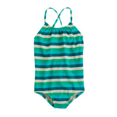 Girls' crisscross tank in stripe