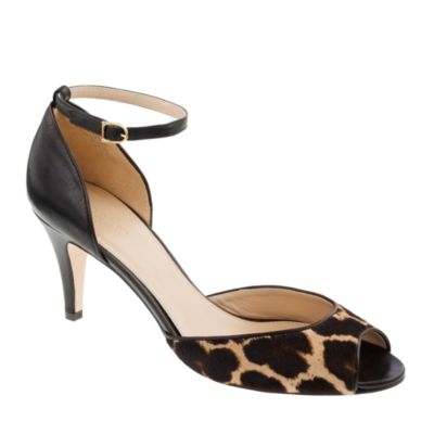 Collection Lara calf hair peep-toe heels