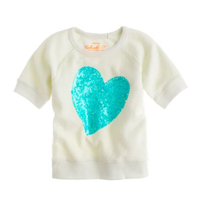 Girls' sequin heart sweatshirt