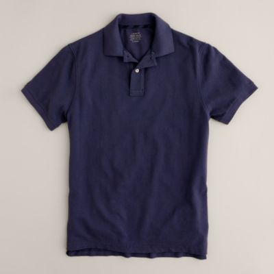 Repp piqu&eacute; polo in tailored fit