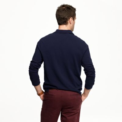 Repp piqu&eacute; long-sleeve polo