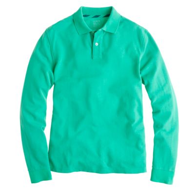 Tall repp piqu&eacute; long-sleeve polo