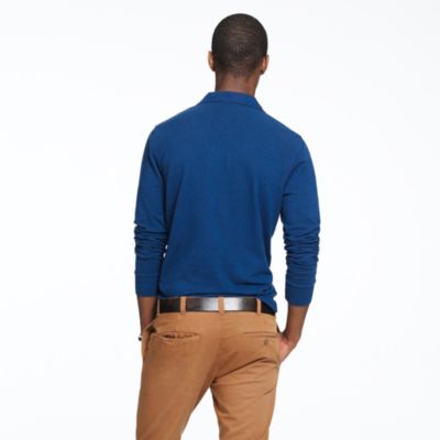 Repp piqu&eacute; long-sleeve polo