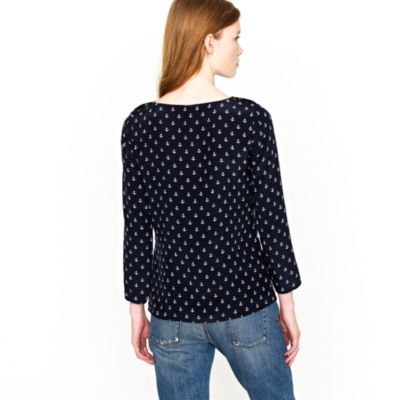 Scoopneck blouse in anchors aweigh