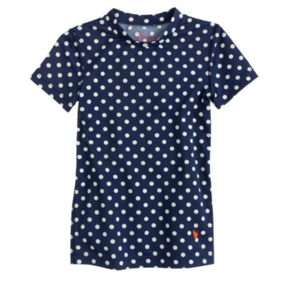 Girls' short-sleeve rash guard in classic dot