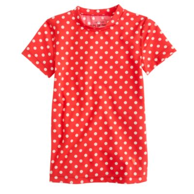 Girls' short-sleeve rash guard in classic dot