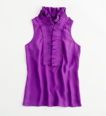 Factory micropleated collar cami