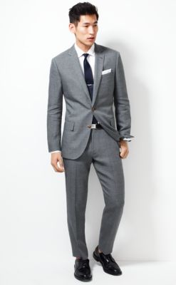 Ludlow suit jacket with double vent in Italian linen-wool