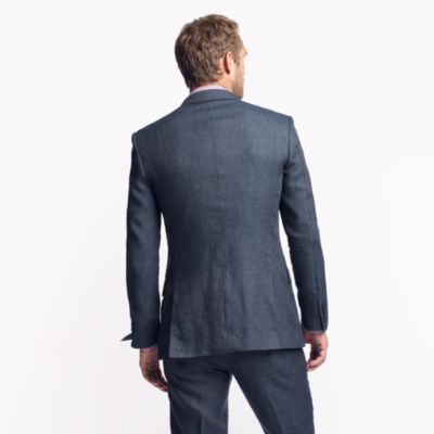 Ludlow suit jacket with double vent in Italian linen-wool